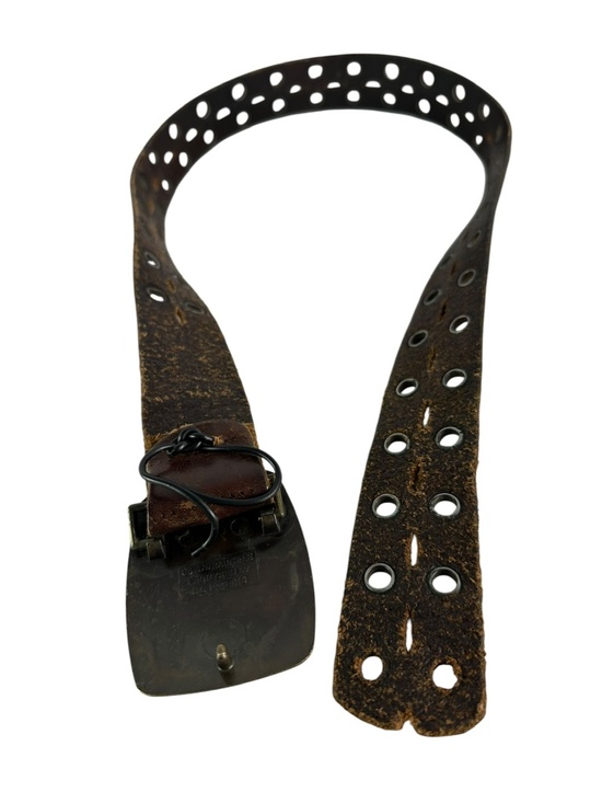 Genuine Vintage EDITEL Brown Leather Large Eyelet Belt Unisex Raintree 1979